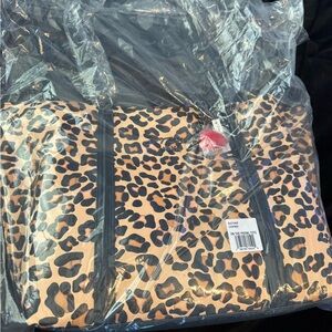 Betsey Johnson Leopard Print Bag with Red Heart Accent
